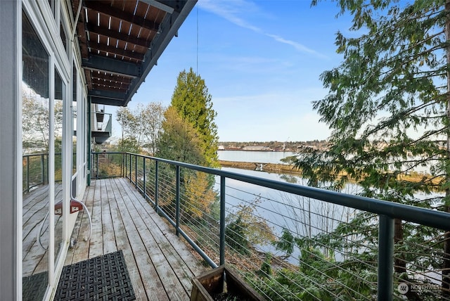 balcony with a water view