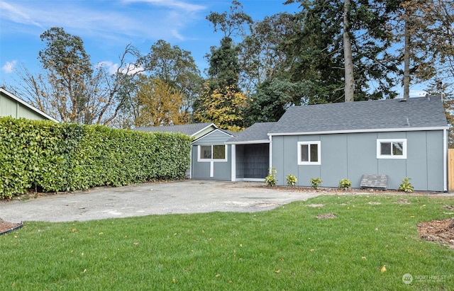 exterior space with a front yard