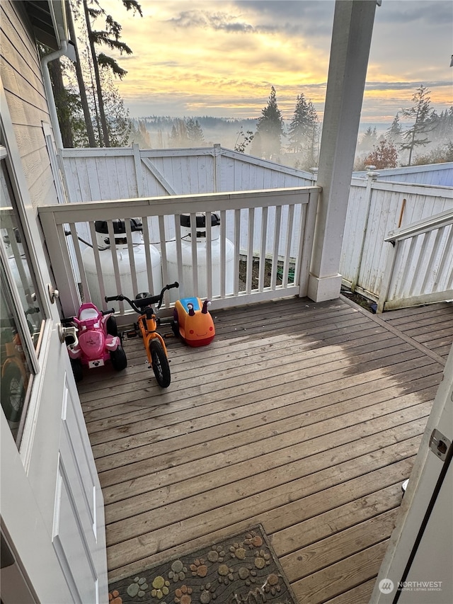 view of deck at dusk