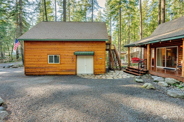 view of garage