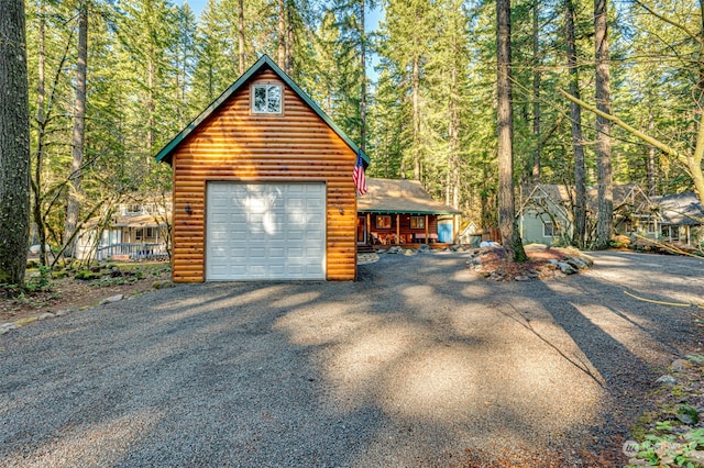 view of garage