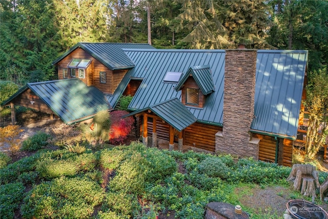 view of log-style house