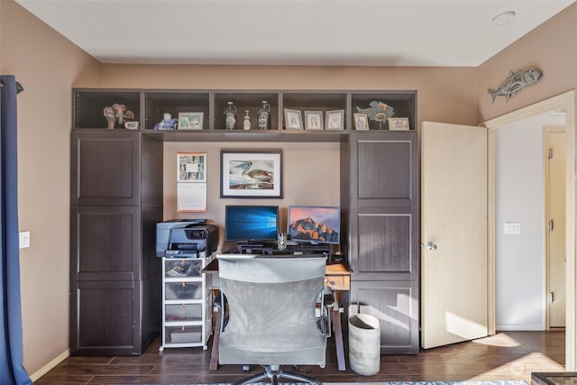 office featuring dark hardwood / wood-style flooring