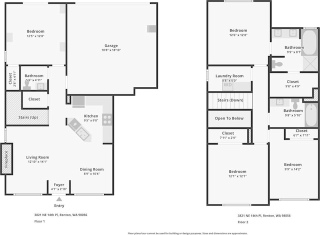 3821 NE 14th Pl, Renton, WA 98056 - floor plan / room layout