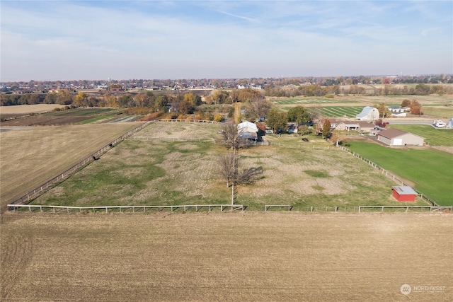 aerial view featuring a rural view