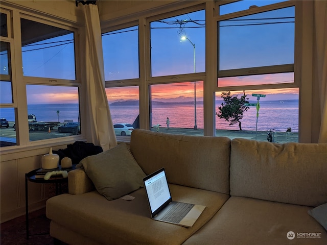 2142 Alki Ave SW Unit 1-5, Seattle, WA 98116 - living room with a water view and a healthy amount of sunlight