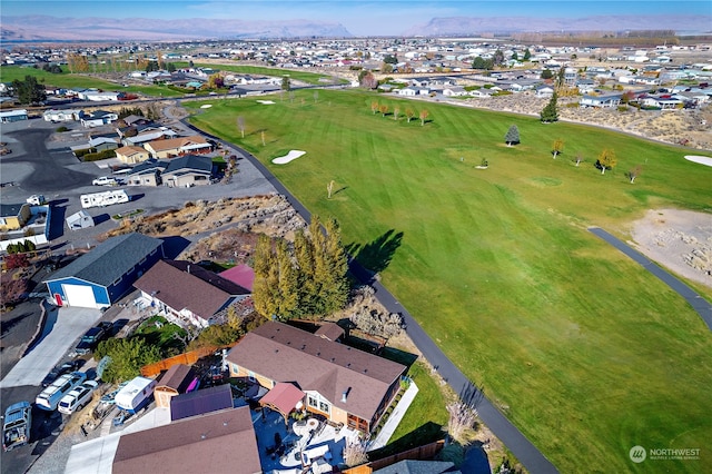 aerial view with a mountain view