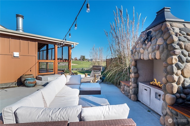 view of patio with an outdoor living space