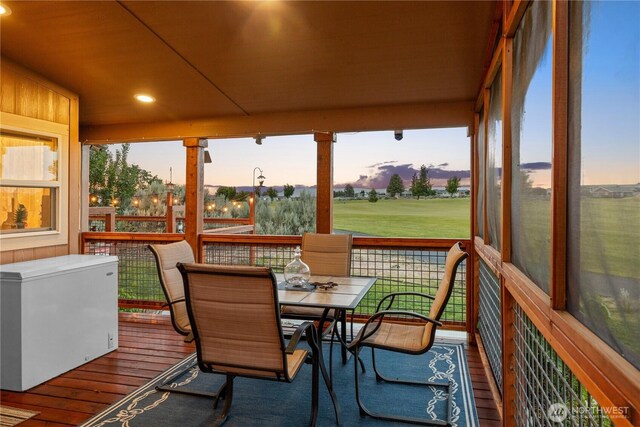 205 Fairway Pl SW, Mattawa, WA 99349 - sunroom / solarium with hardwood / wood-style flooring, recessed lighting, and a deck