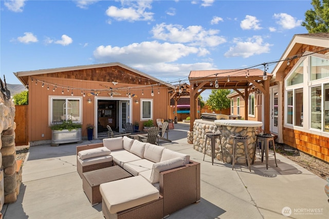 205 Fairway Pl SW, Mattawa, WA 99349 - view of patio / terrace with an outdoor hangout area and a gazebo