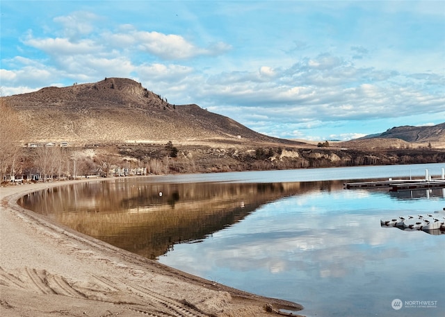 property view of water featuring a mountain view