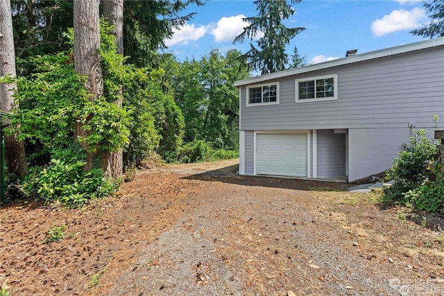 view of garage