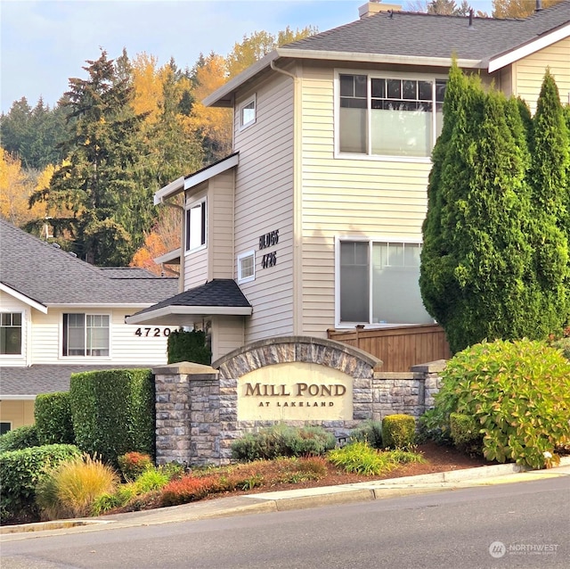 view of community sign