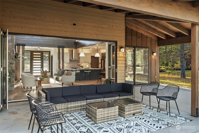 view of patio with an outdoor hangout area