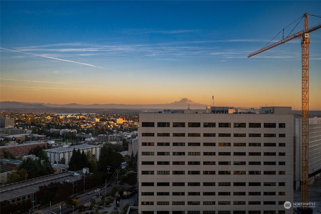 property's view of city with a mountain view