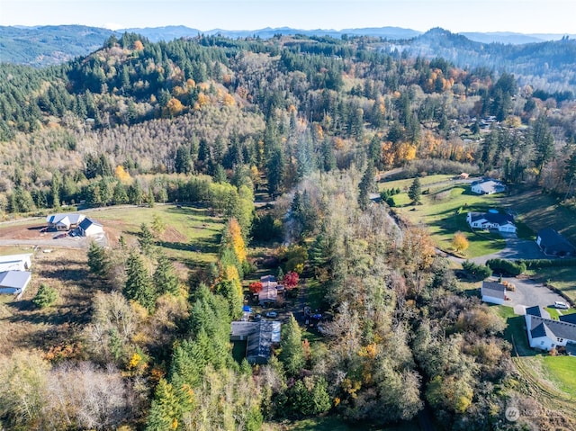 aerial view with a mountain view