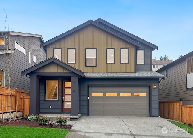 view of front of home with a garage