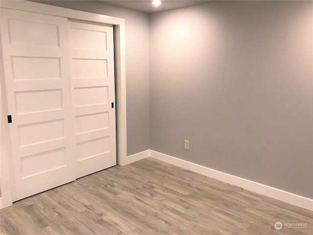 interior space with light hardwood / wood-style flooring