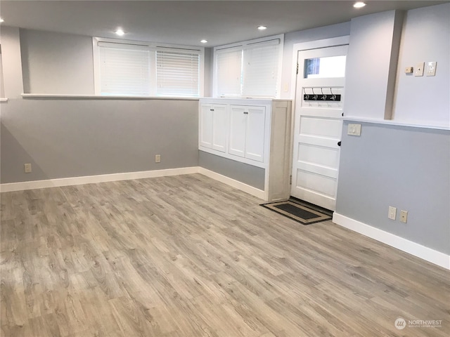 unfurnished room featuring light hardwood / wood-style floors