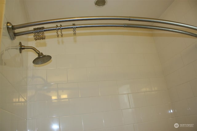 interior details with tiled shower