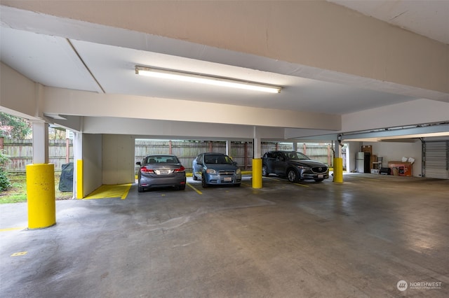 garage with a carport