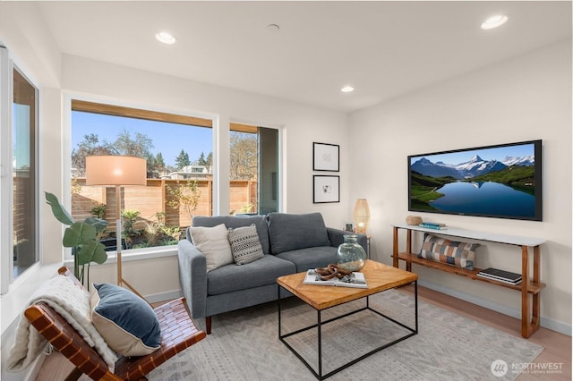 9211C Densmore Ave N, Seattle, WA 98103 - living area with recessed lighting and light wood-style floors