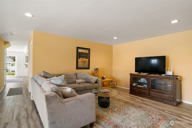 living room featuring hardwood / wood-style floors