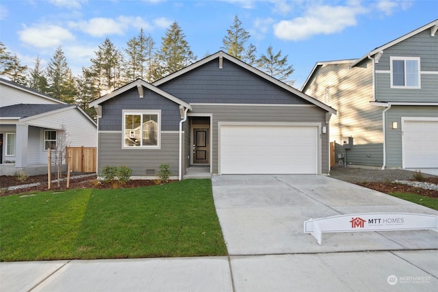 view of front of home with a front yard