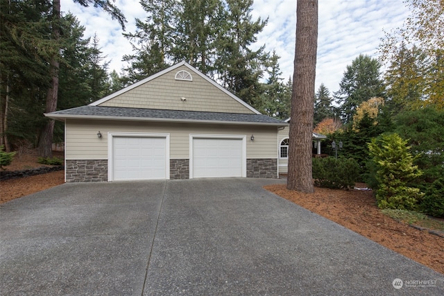 view of garage