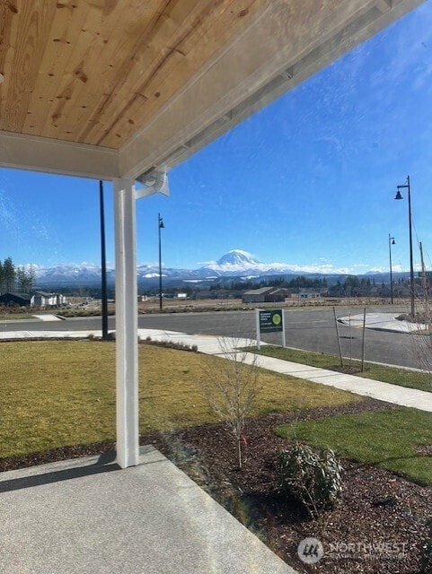 exterior space with a mountain view