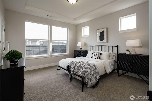 25708 64th Avenue Ct E Unit 4, Graham, WA 98338 - bedroom with a raised ceiling, carpet flooring, and baseboards