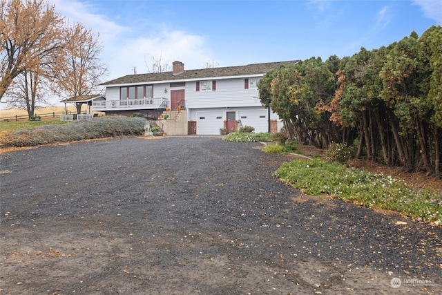 view of front of house with a garage