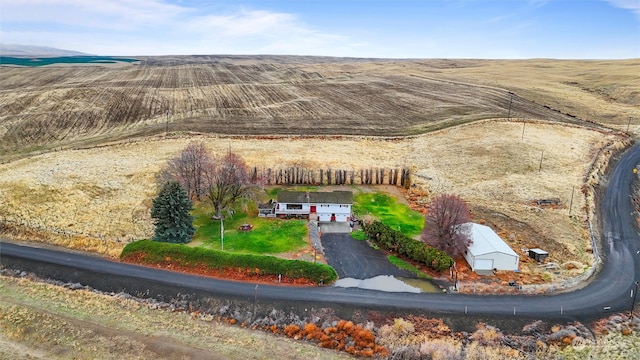aerial view with a rural view