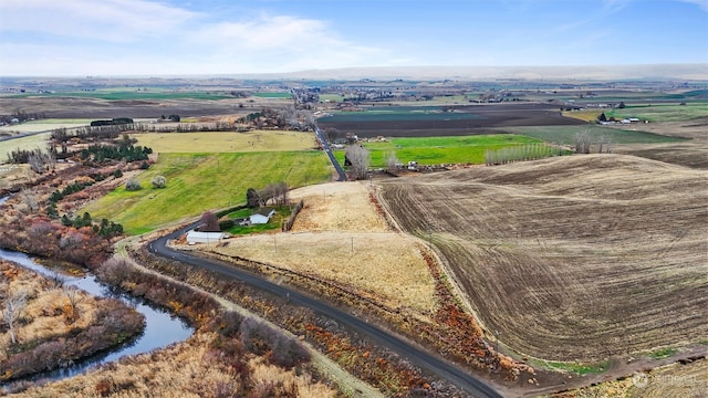 aerial view featuring a rural view