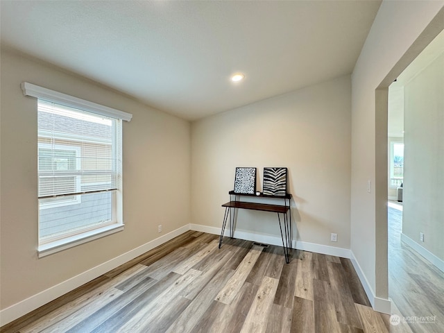 empty room featuring light wood-type flooring