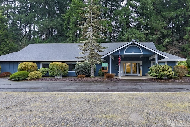 view of front facade with french doors