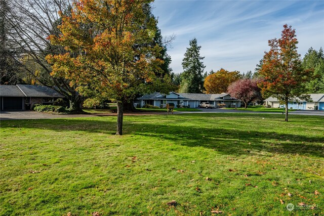 view of property's community featuring a lawn