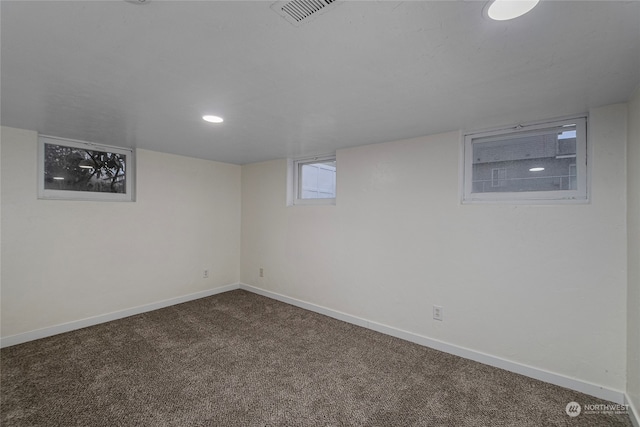 basement featuring carpet floors