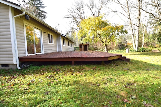 view of yard featuring a deck