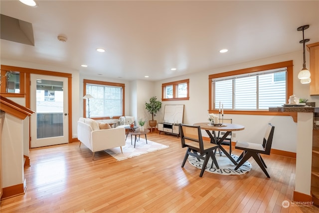 dining room featuring light wood-type flooring