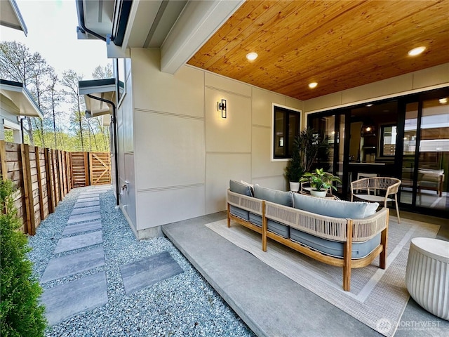 4286 Creston Way, Bellingham, WA 98226 - view of patio featuring outdoor lounge area and fence