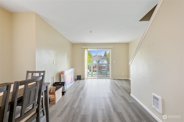 interior space featuring light hardwood / wood-style flooring