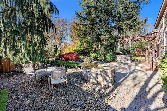 view of patio / terrace featuring a pergola