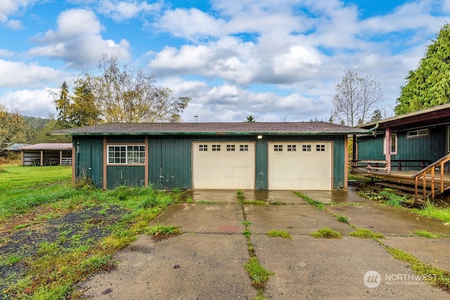 view of garage