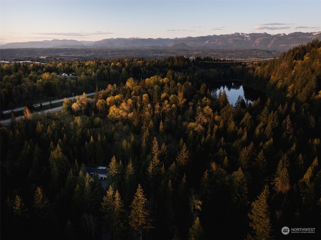 mountain view with a water view