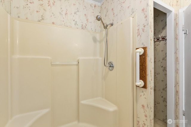 bathroom featuring walk in shower