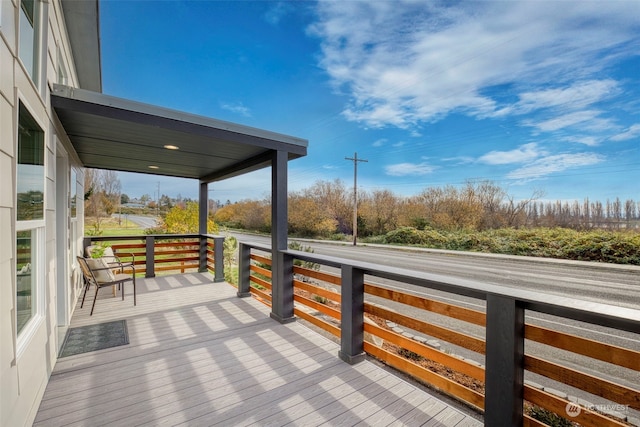 deck with covered porch