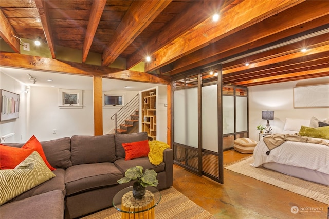2033 11th Ave E, Seattle, WA 98102 - finished basement with stairs and wood ceiling