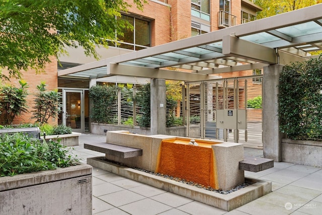 view of patio with a pergola