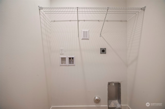 laundry area featuring hookup for a washing machine and electric dryer hookup